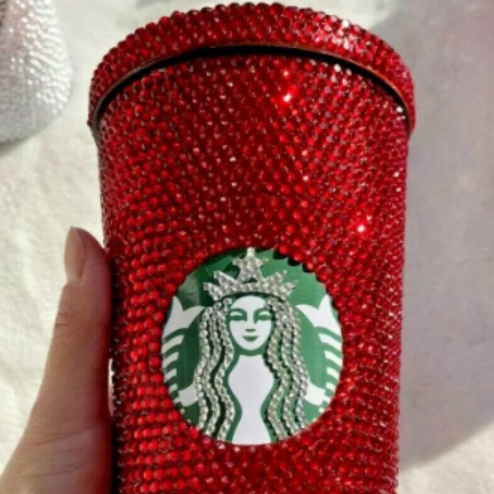 SWAROVSKI CRYSTALS BLING RED STARBUCKS Crystals Cup, Bedazzled
